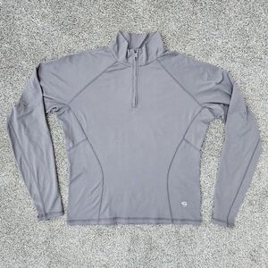 Mountain Hardwear Gray Base Layer Long Sleeve Shirt 1/4 Zip Stretch Women Size M